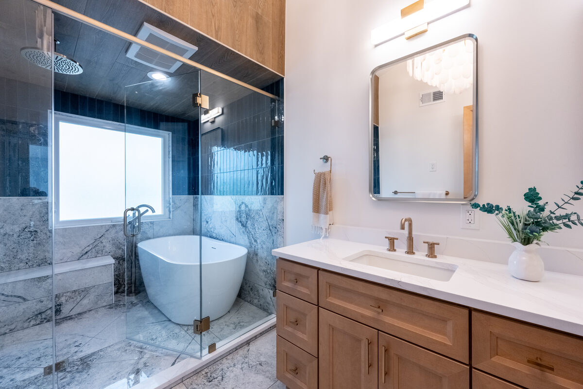 Bathroom with Glass Tiles